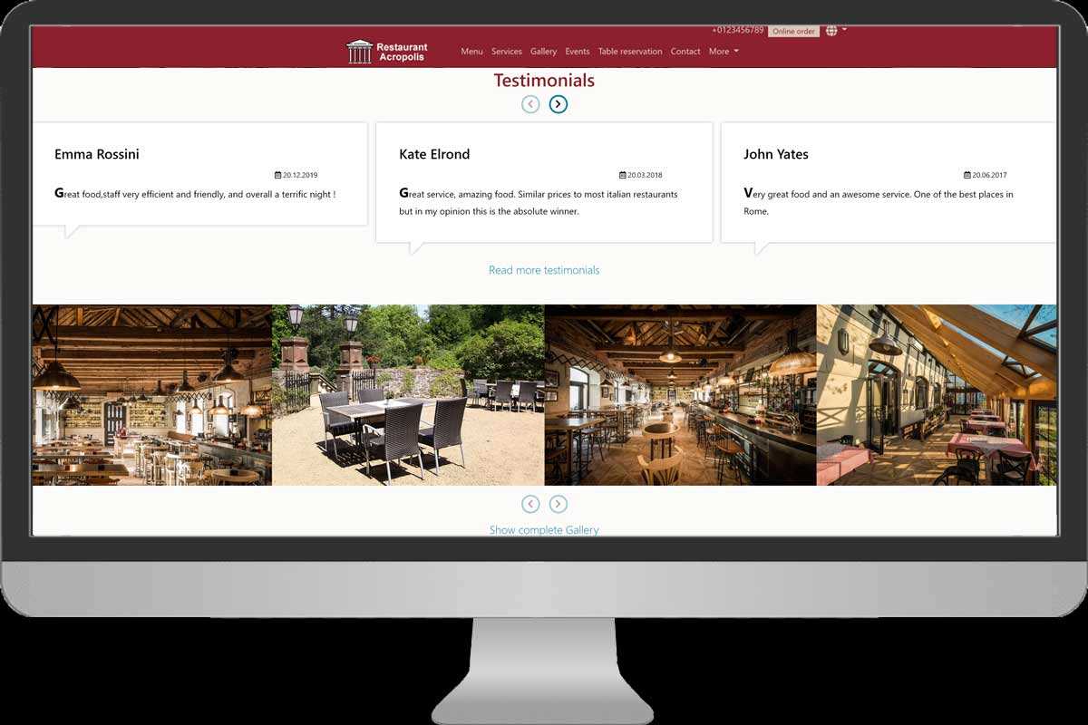 Website for Restaurant