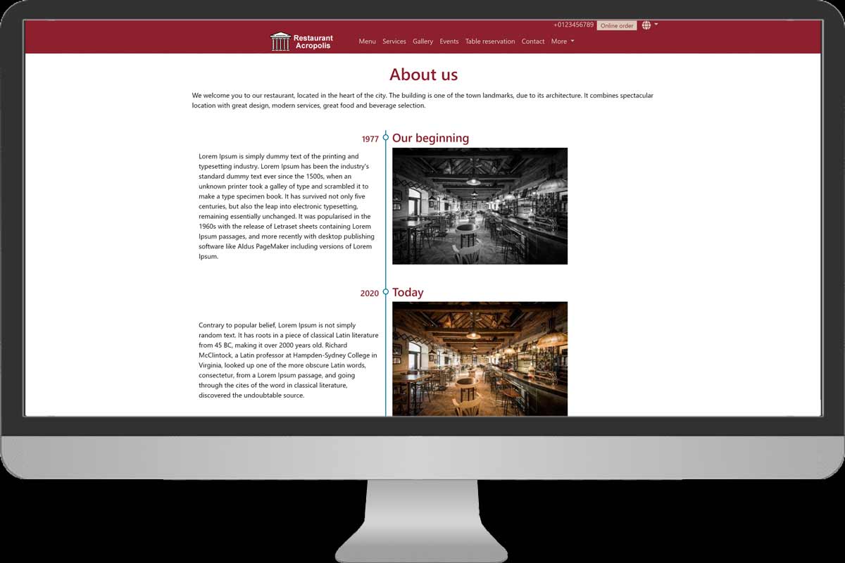 Website for Restaurant
