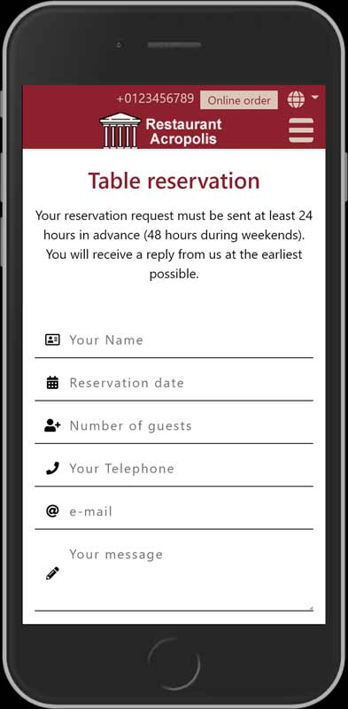 Website for Restaurant