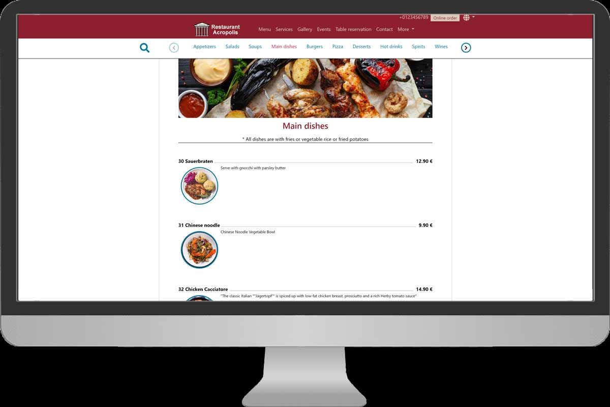 Website for Restaurant
